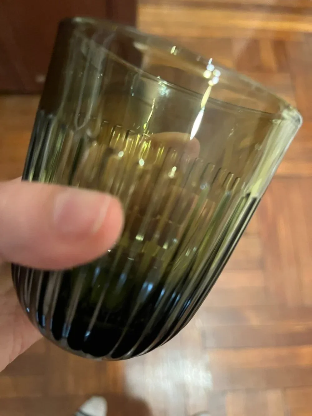 La Rochere France Ouessant Olive Green 9.5 oz Water Tumbler Glass 633897 NWT